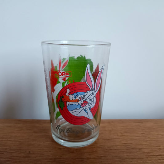 Verre à eau publicitaire Bugs Bunny pour moutarde Amora, Warner Bros 1993