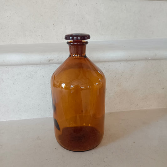 Flacon de laboratoire ancien couleur ambre Prolabo