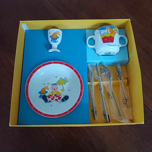 Coffret pour enfant en porcelaine Guy Degrenne, Pipo Poum & Lala au cirque