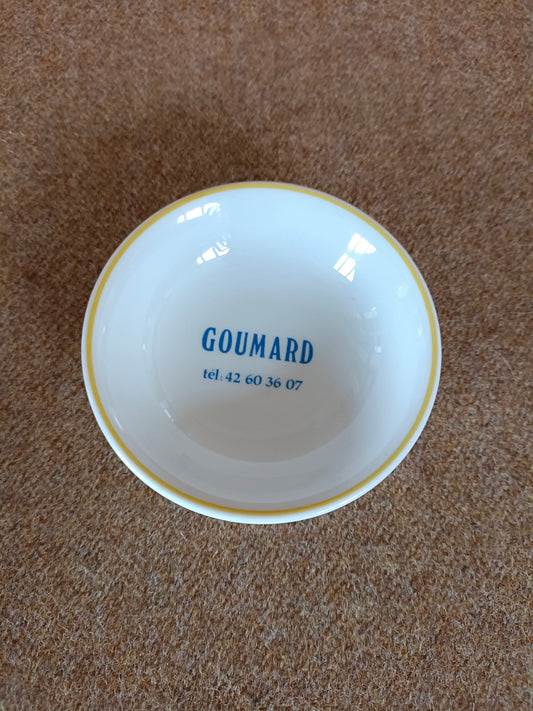 Cendrier publicitaire restaurant Goumard, porcelaine Villeroy & Boch