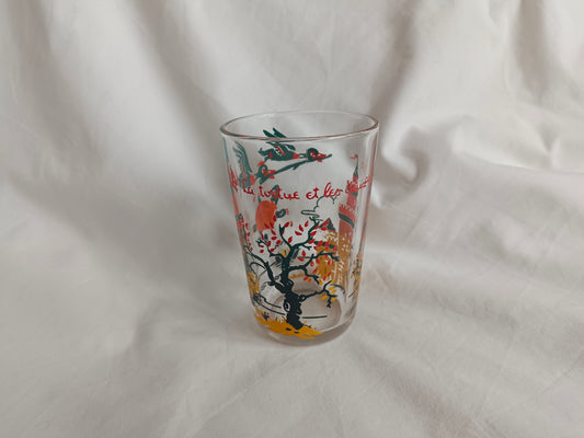 Verre à moutarde "La tortue et les deux canards" Fables La Fontaine VHR