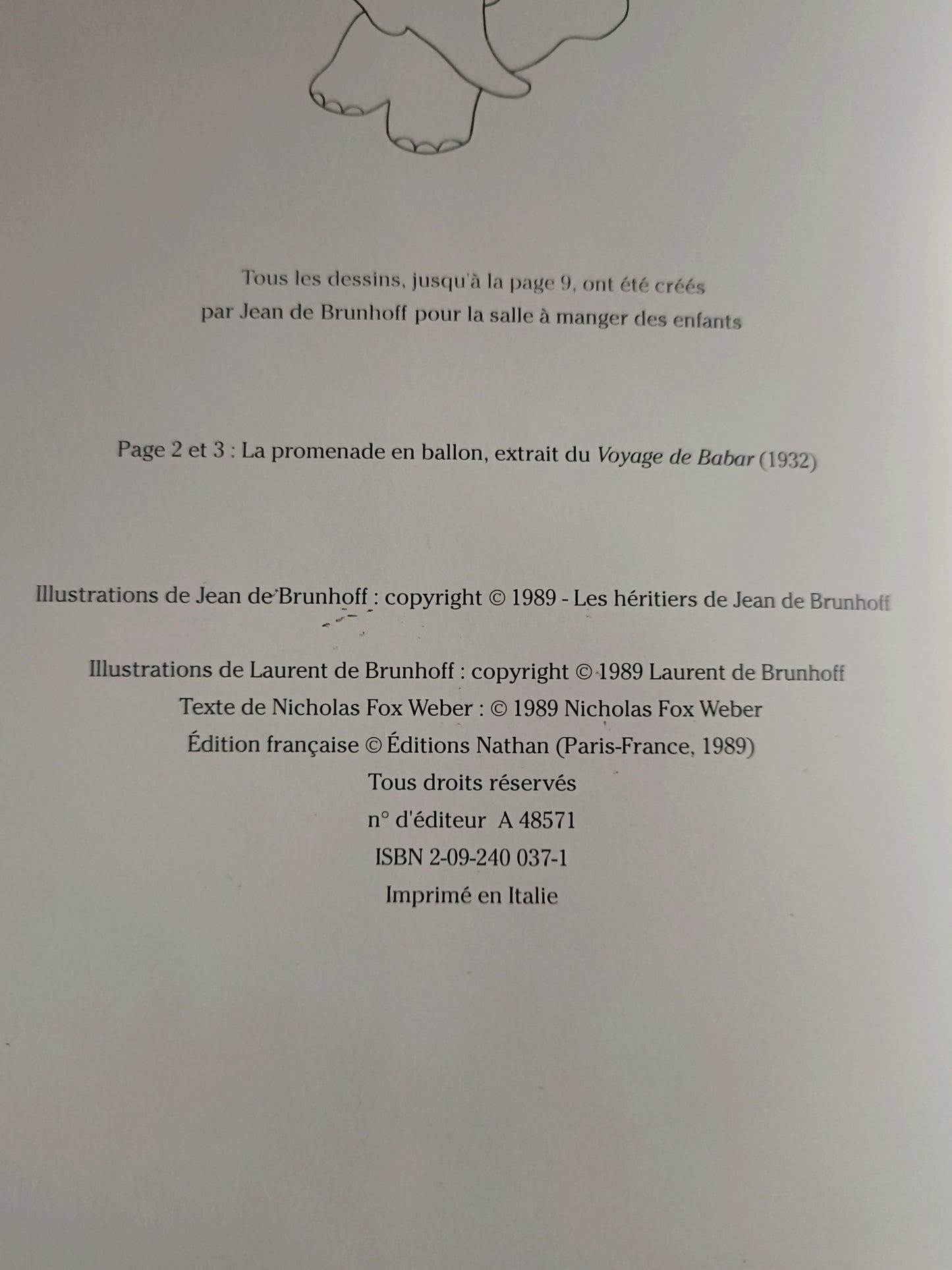 Livre "L'art de Babar. L'œuvre de Jean et Laurent de Brunhoff", Nathan 1989
