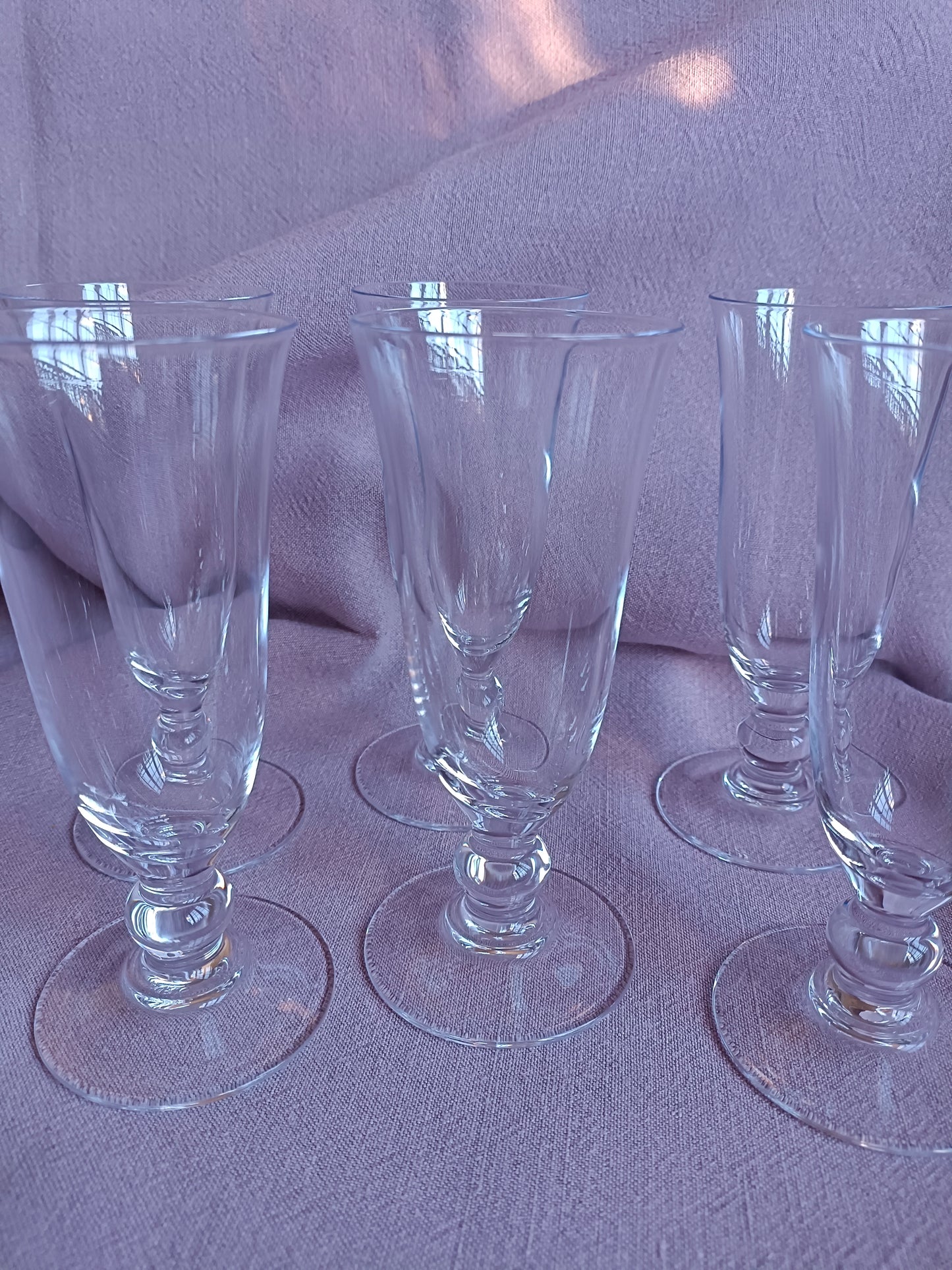 6 flûtes à champagne en verre forme tulipe