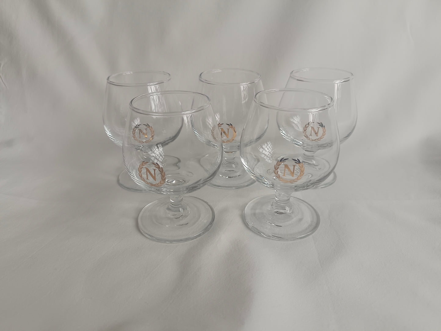 5 verres à liqueur forme boule Napoléon