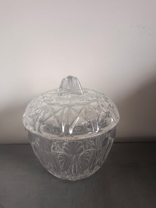 Bonbonnière ou sucrier en verre Lever