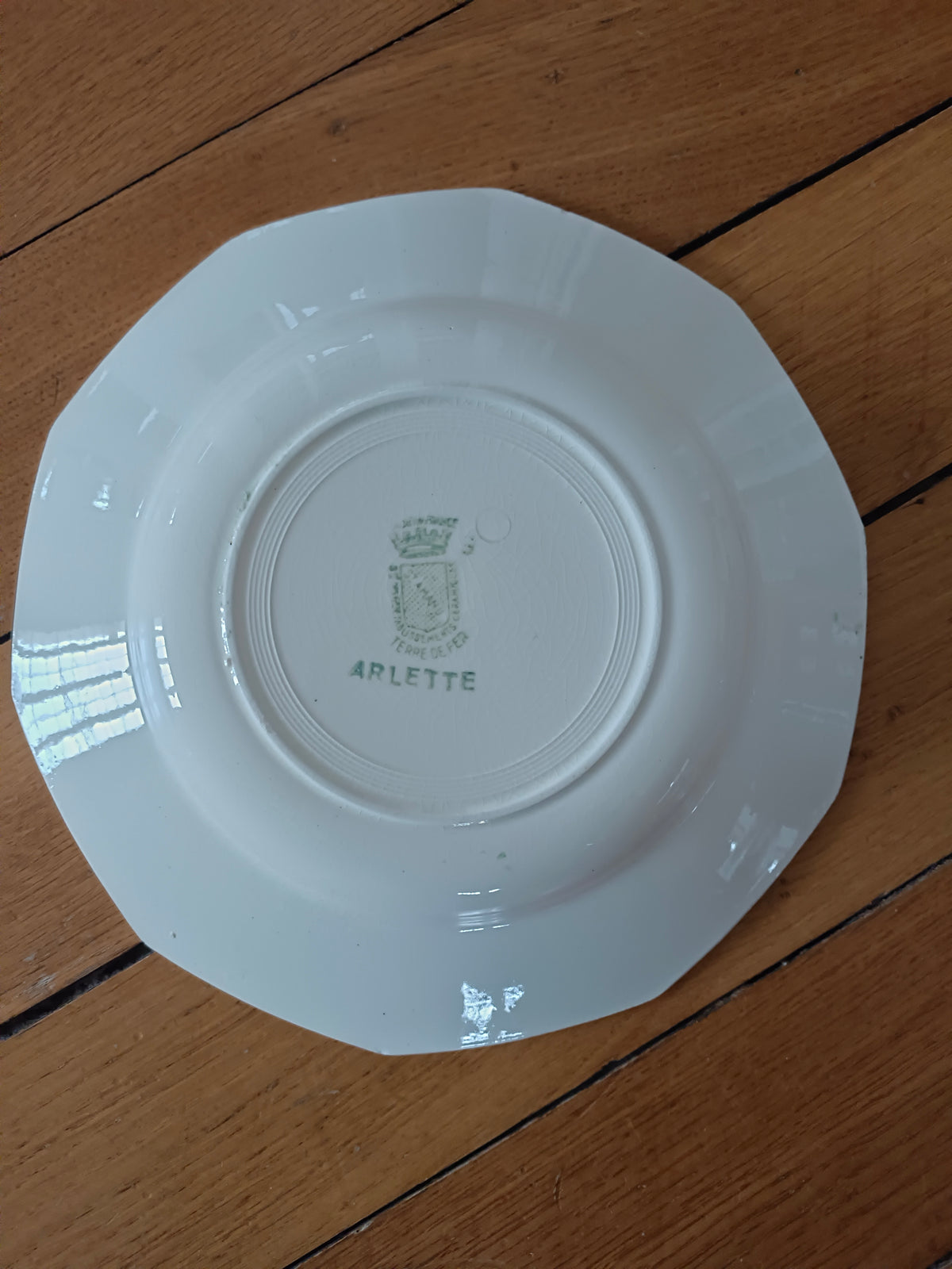 Assiette creuse en Terre de Fer Saint-Amand, modèle "Arlette"