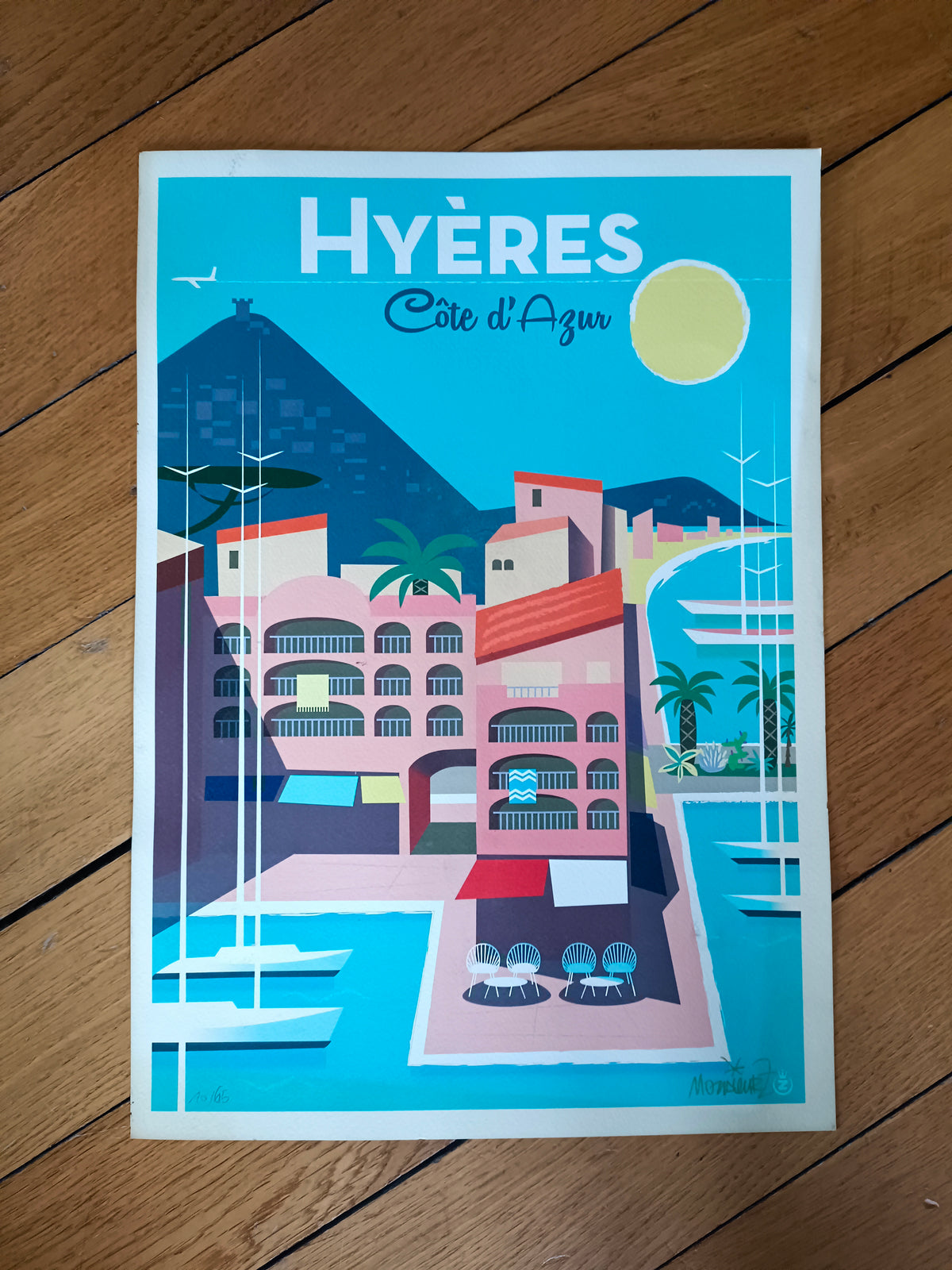 Affiche de Hyères / Côte d'Azur numérotée et signée Monsieur Z