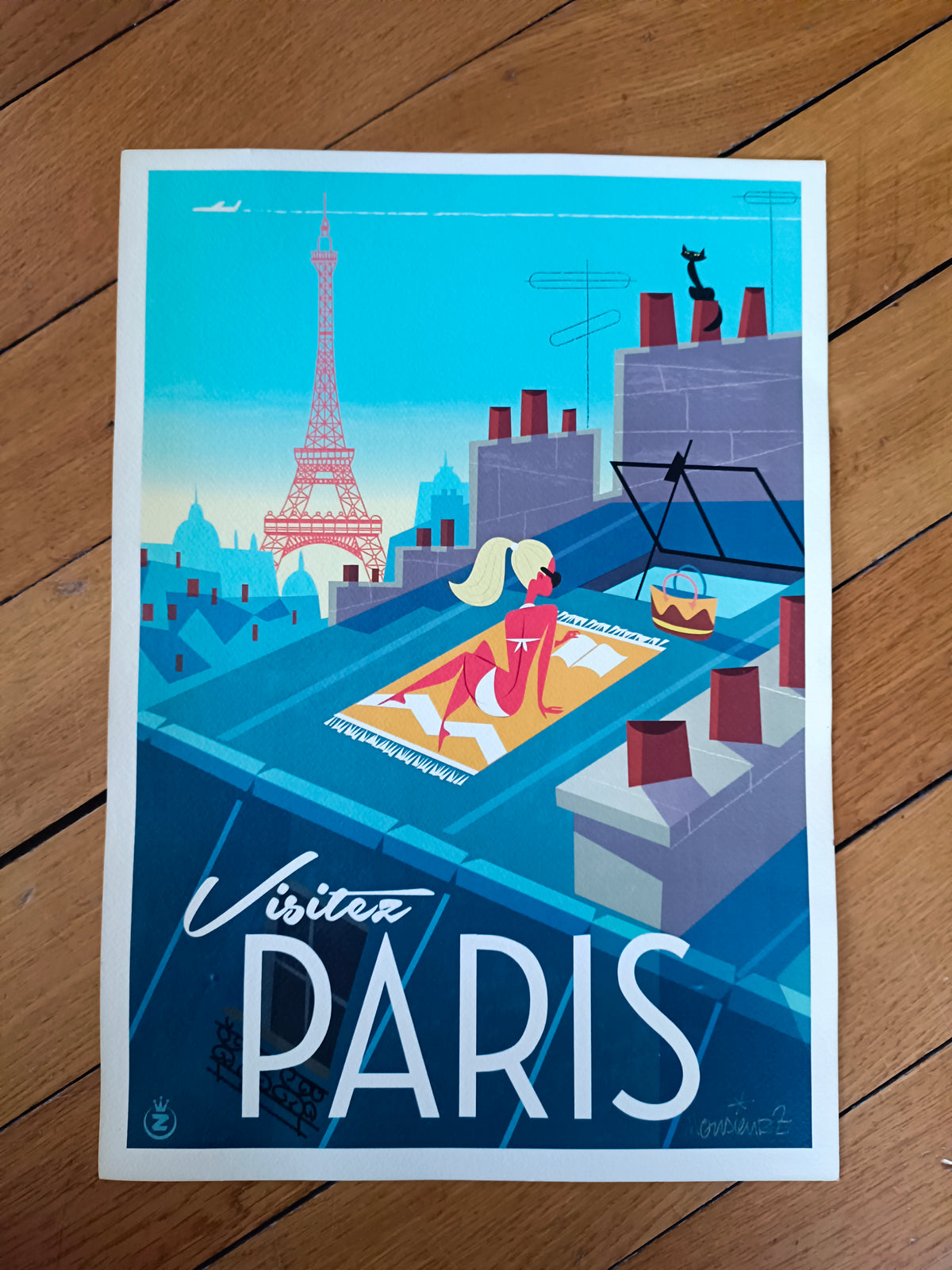 Affiche "Visitez Paris" signée Monsieur Z