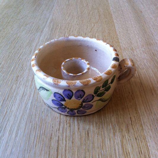 Bougeoir en céramique à fleur violette, Pirraca Redondo