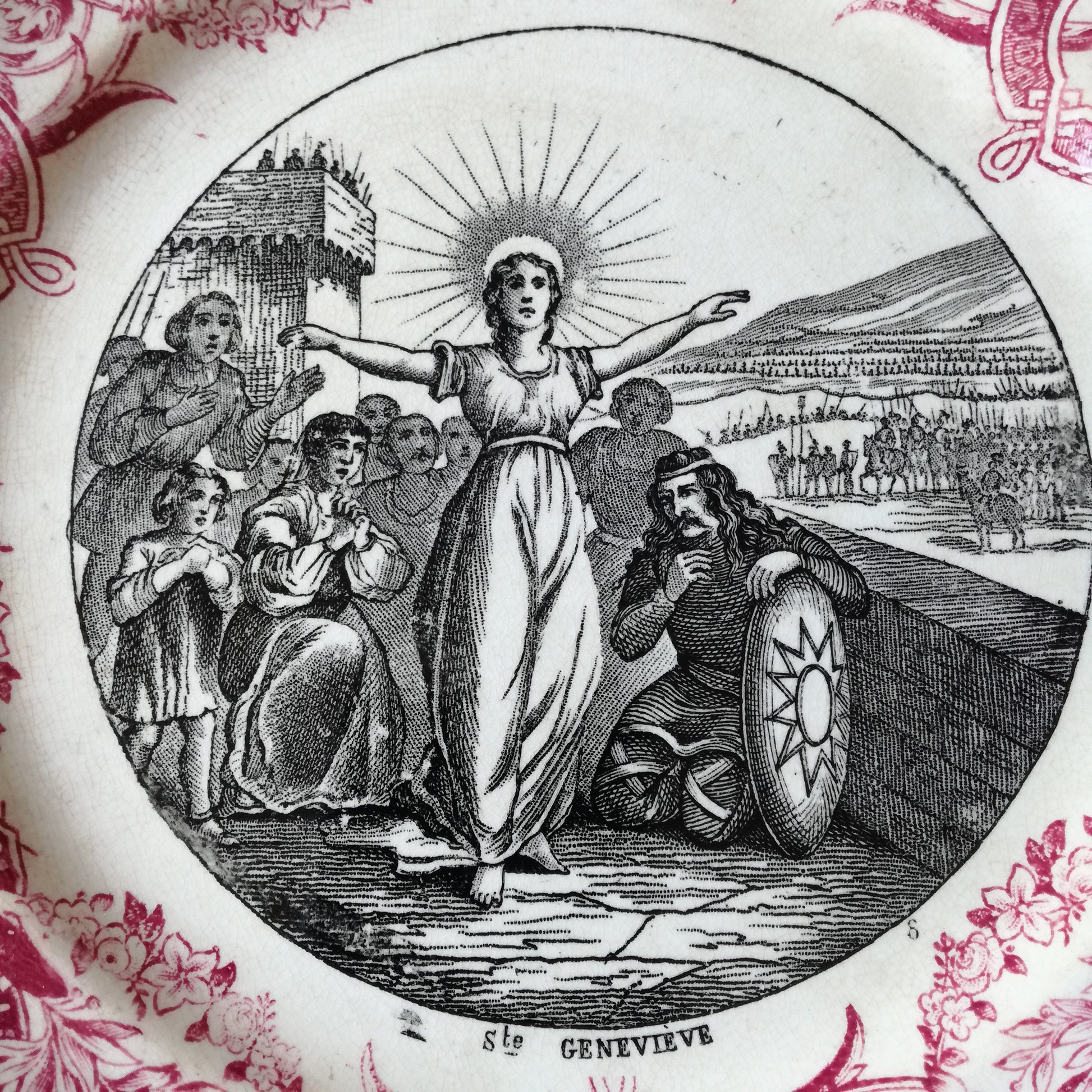 Assiette parlante Honneur - Patrie - Gloire Digoin & Sarreguemines