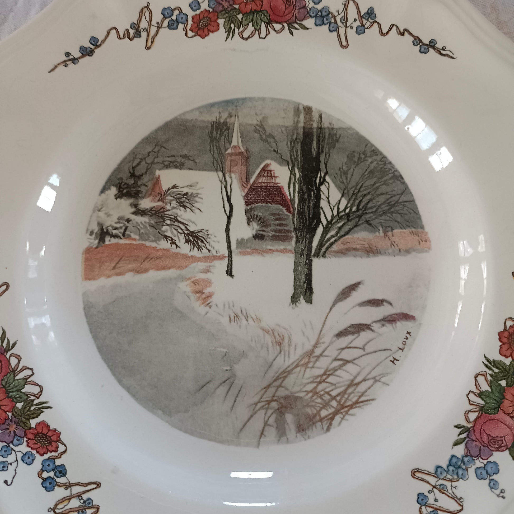 Assiette - grande plate Obernai Sarreguemines