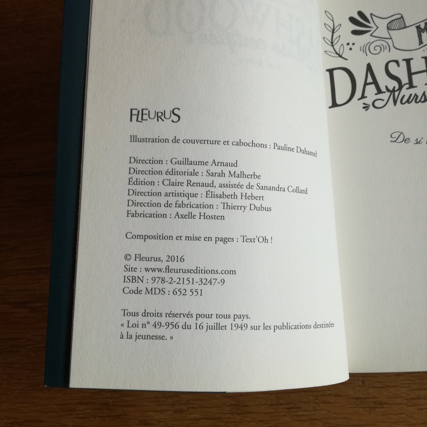Livre jeunesse Miss Dashwood Fleurus