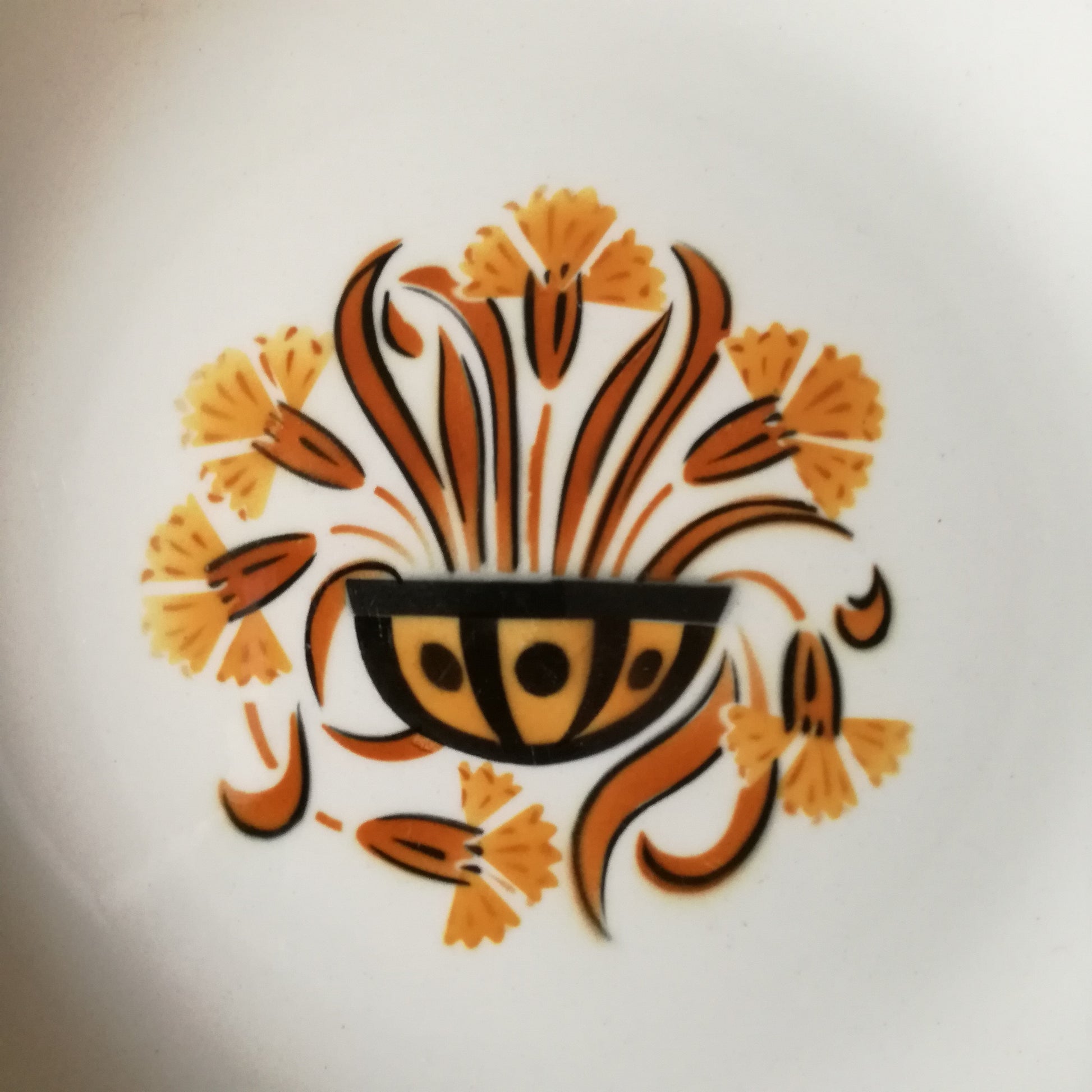 Assiette - creuse / calotte Œillet Creil & Montereau