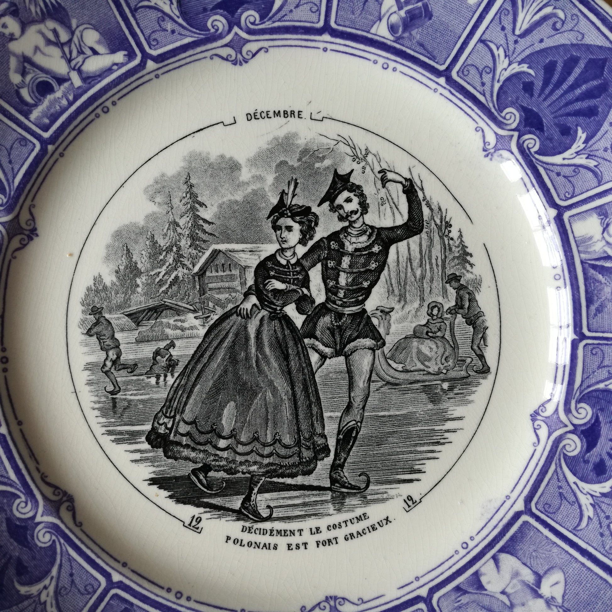 Assiette parlante Les mois de l'année Sarreguemines