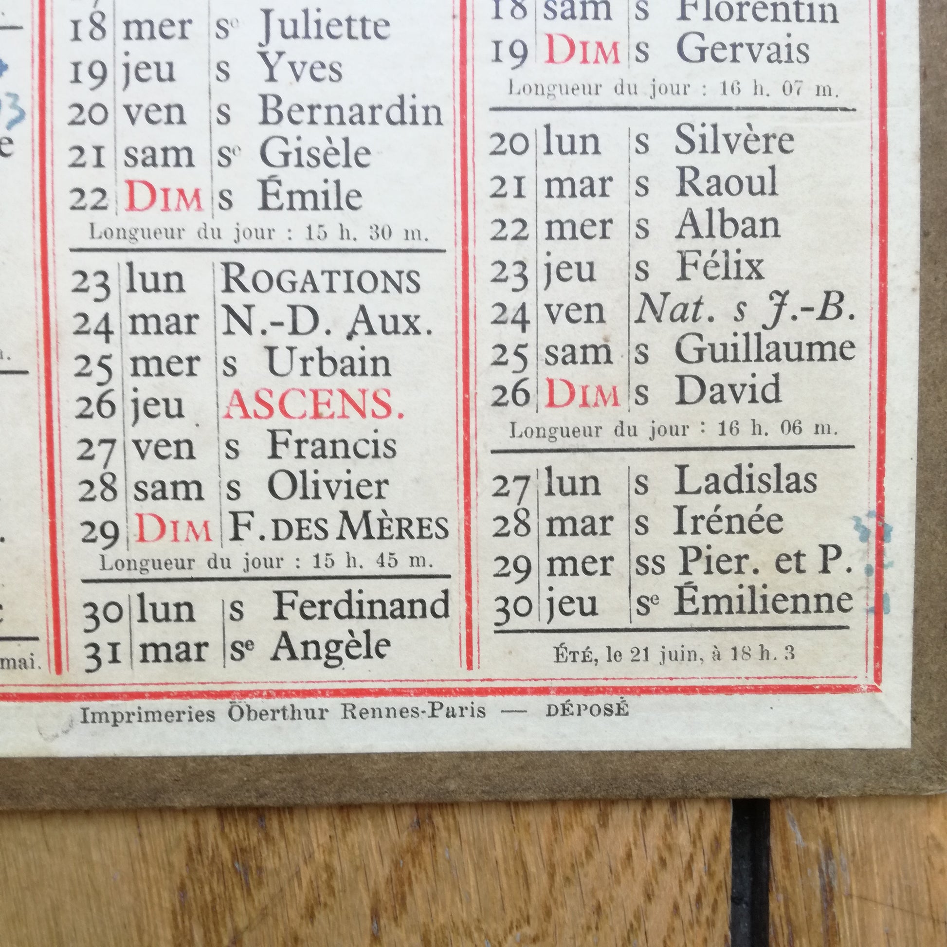 Calendrier / Almanach  