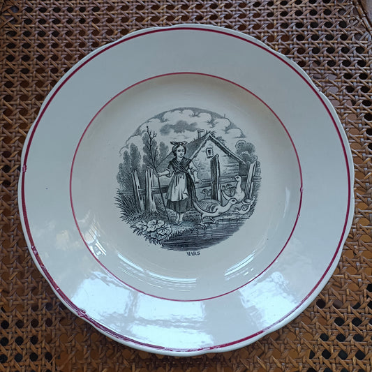 Assiette parlante Les mois de l'année Pexonne - FF (Fenal Frères)