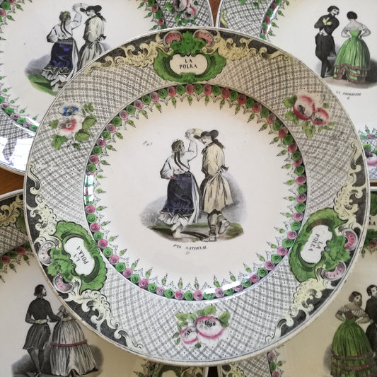 Assiette parlante La Polka Creil & Montereau