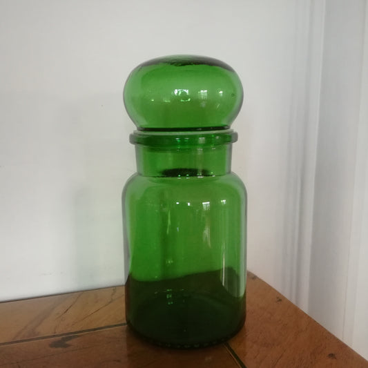 2 flacons en verre marron & vert