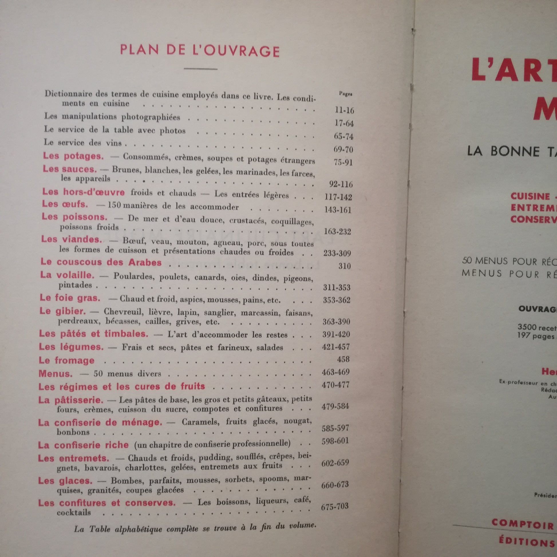 Livre de cuisine  Comptoir français du livre