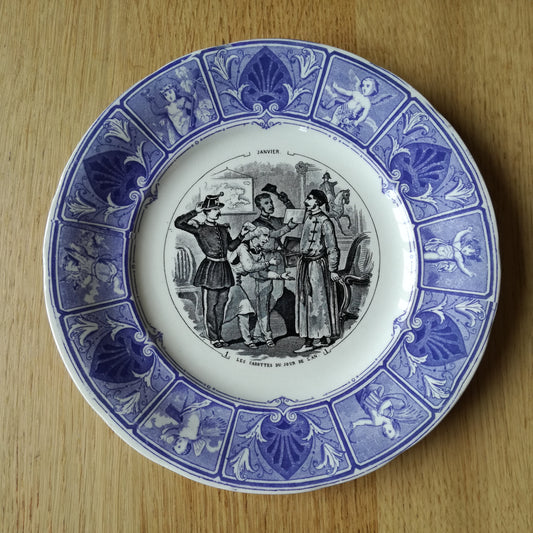 Assiette parlante Les mois de l'année Sarreguemines