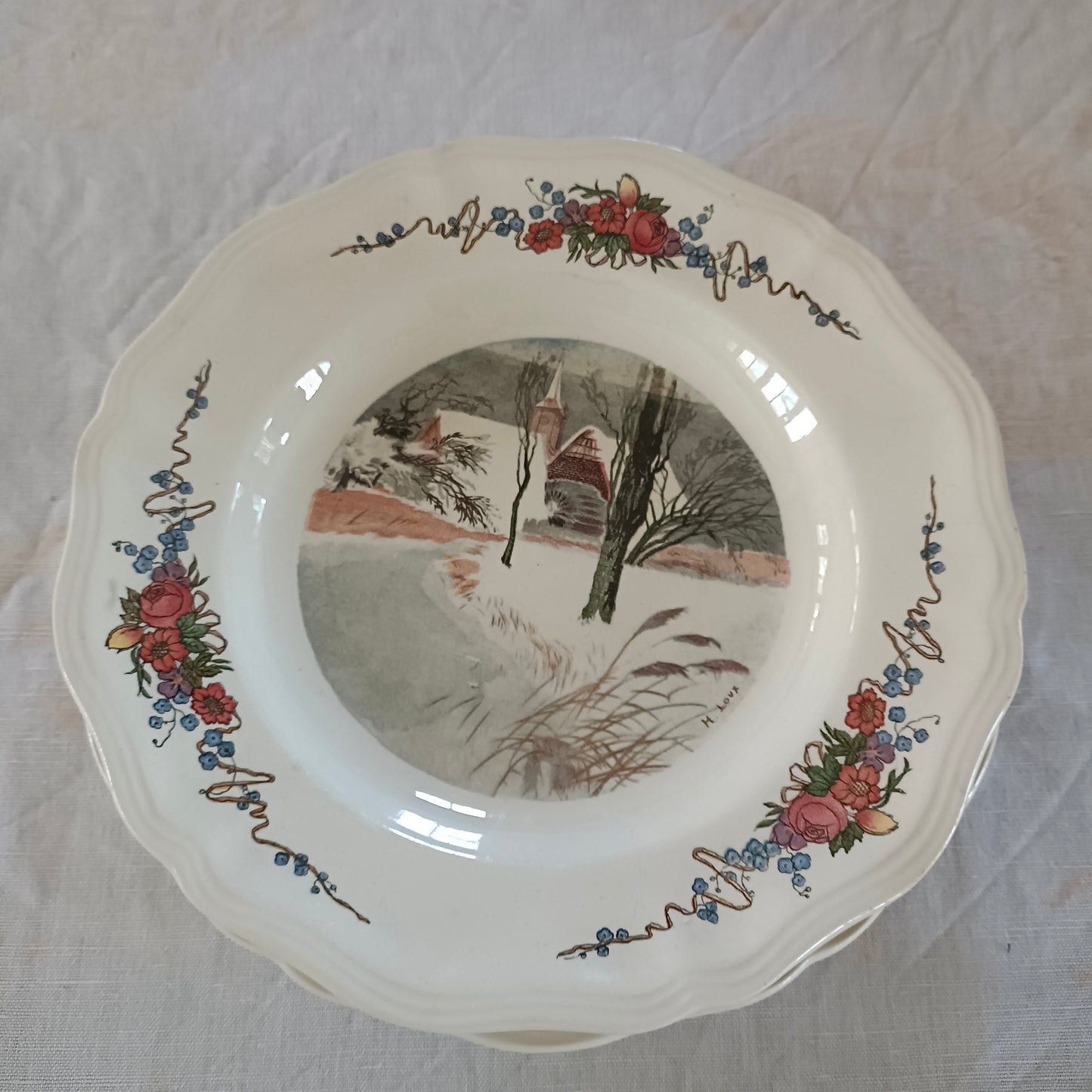 Assiette - grande plate Obernai Sarreguemines