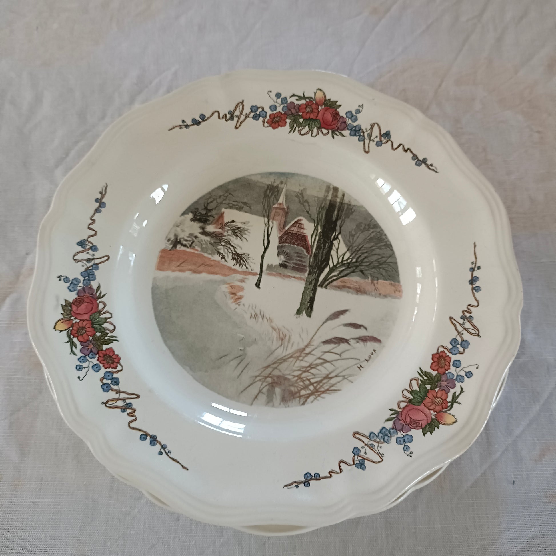 Assiette - grande plate Obernai Sarreguemines
